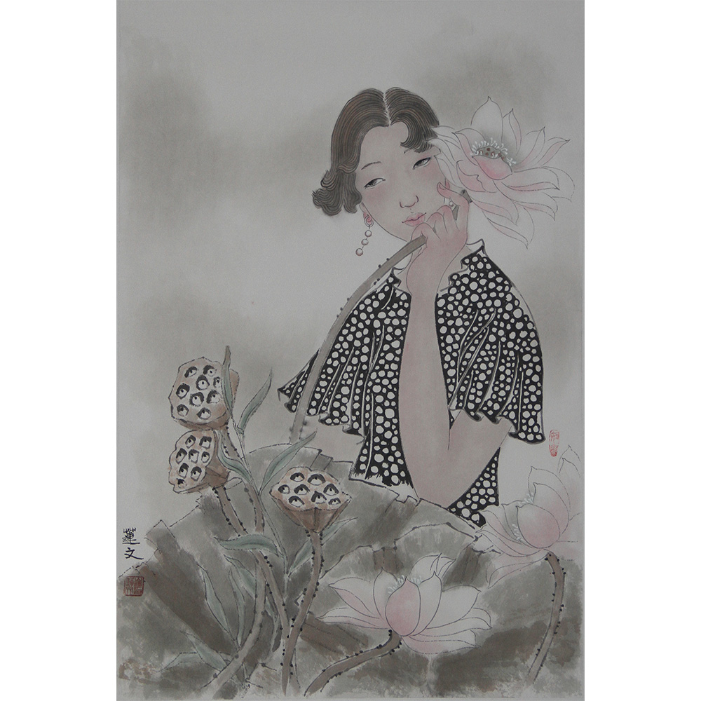 荷花女人（一） 崔连文 （46X68）