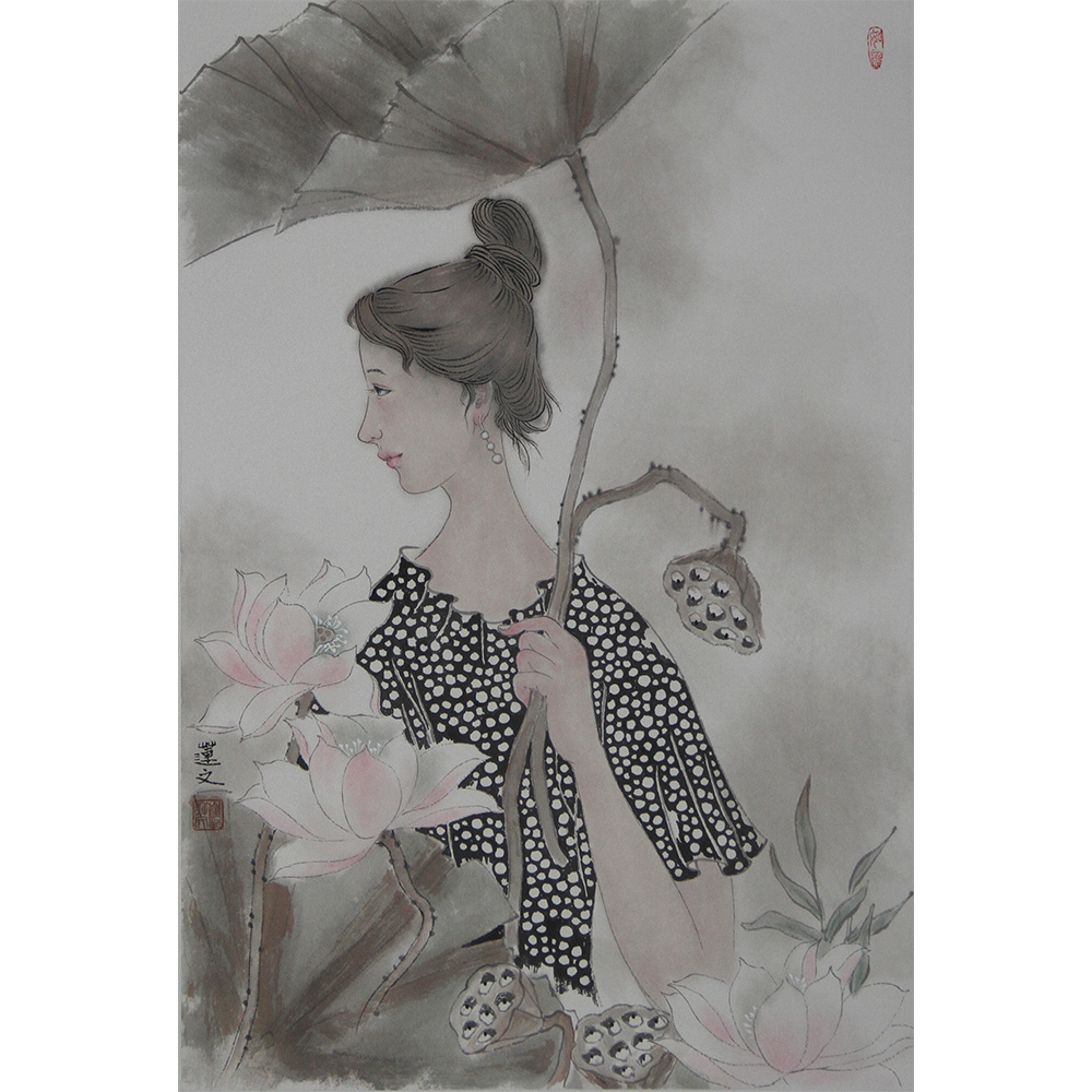 荷花女人（二） 崔连文 （46X68）