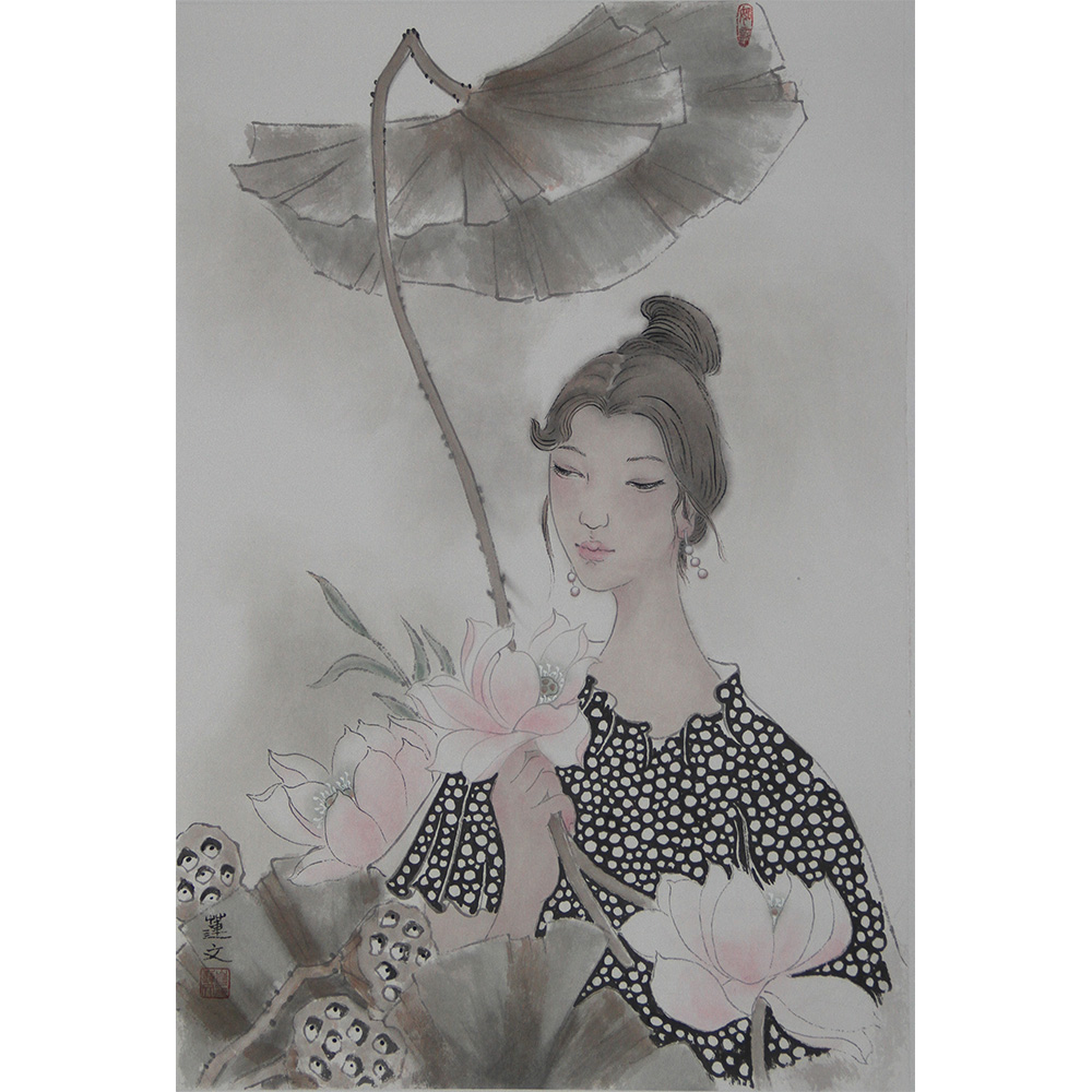 荷花女人（三） 崔连文 （46X68）